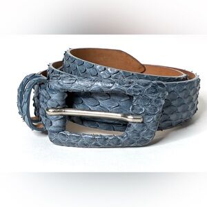 CLAUDIO ORCIANI-UNISEX Blue Snakeskin BELT
